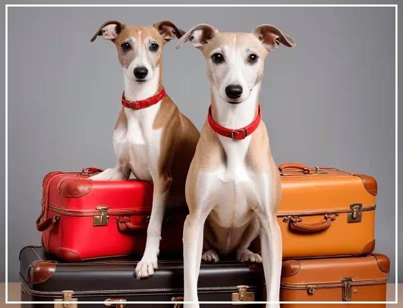 Dos Whippets de viaje