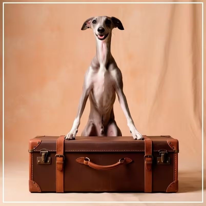 Whippet con maleta